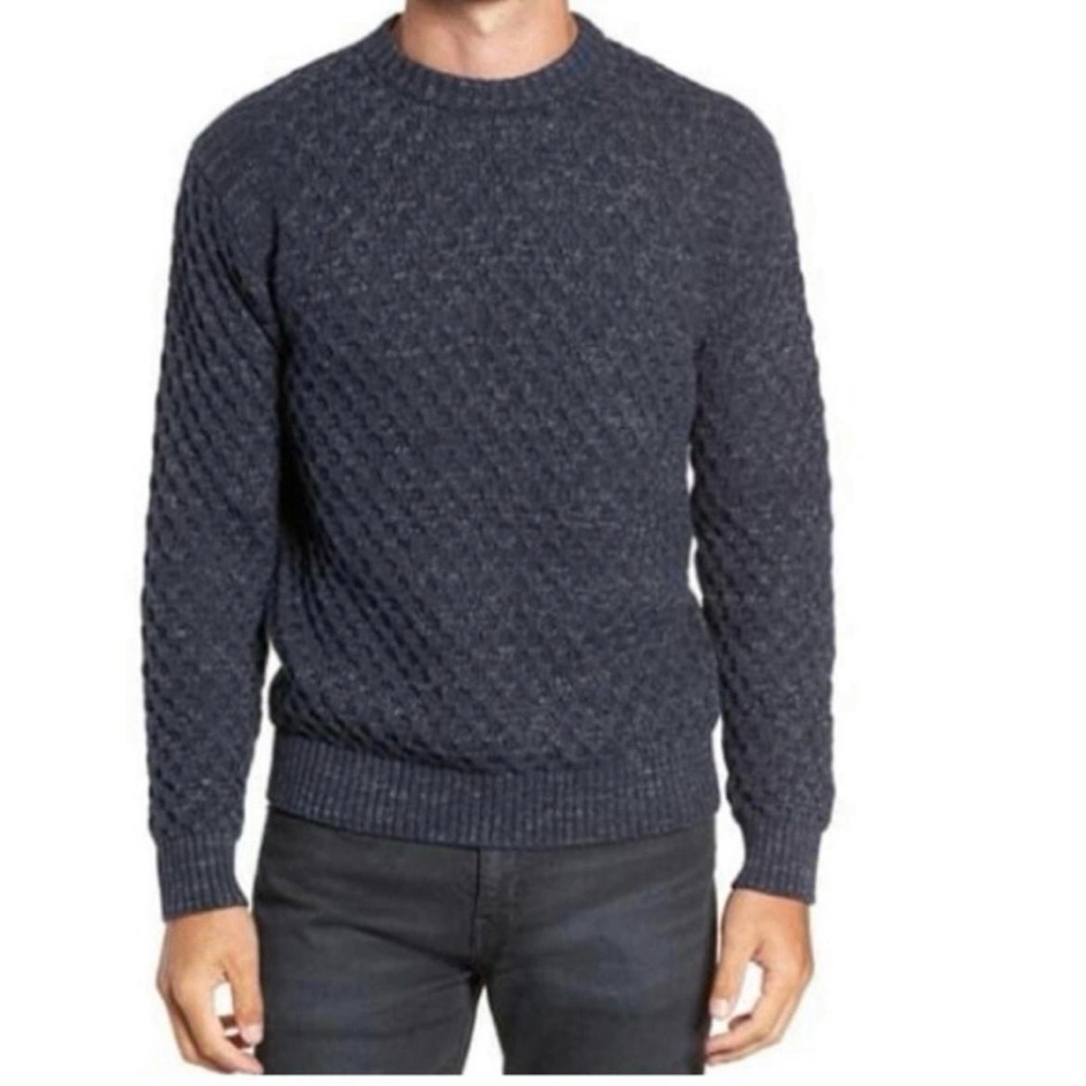 Frye Men's Textured Knit Crewneck Sweater - Navy